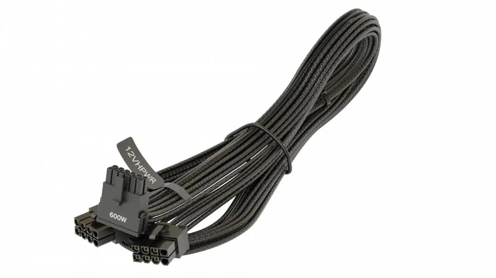 Модулен кабел Seasonic Modding Cable 600W Black 90 degree PCIe 5.0 12VHPWR - SS-2x8P-90-12V-2x6-600-BK