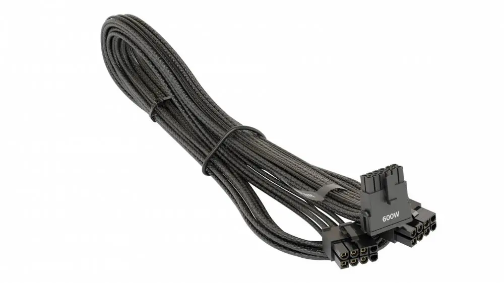 Модулен кабел Seasonic Modding Cable 600W Black 90 degree PCIe 5.0 12VHPWR - SS-2x8P-90-12V-2x6-600-BK