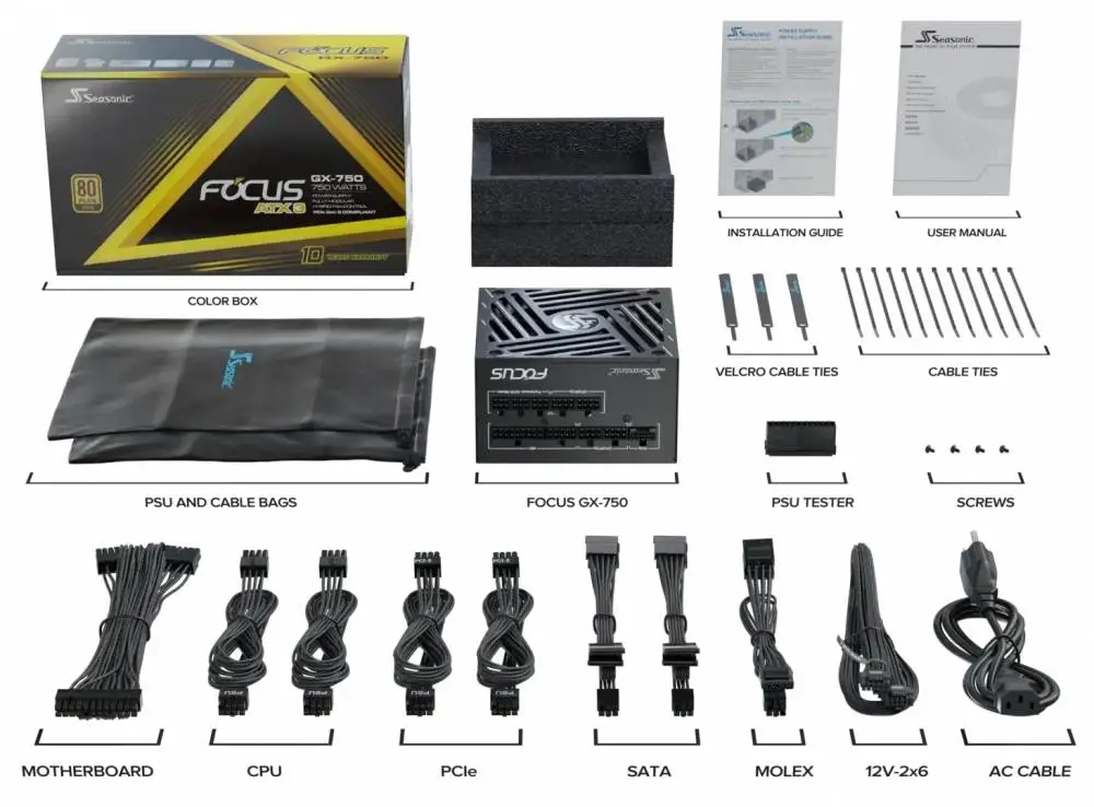 Захранване Seasonic FOCUS GX-750 V4 PSU ATX 3.1 750W Gold