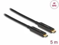 Оптичен видео кабел DeLock, USB-C, 4K 60 Hz, 5m