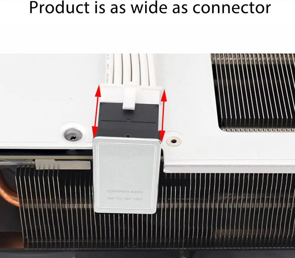 Адаптер Graphics Card PCIe 5.0, ATX3.0, 12VHPWR 600W Power Supply, Cable Adapter 12+4Pin Male To Female 180 Degree Turn Connectors - A - Black 