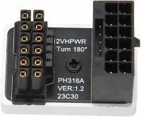Адаптер Graphics Card PCIe 5.0, ATX3.0, 12VHPWR 600W Power Supply, Cable Adapter 12+4Pin Male To Female 180 Degree Turn Connectors - B - Black 