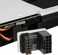 Адаптер Graphics Card PCIe 5.0, ATX3.0, 12VHPWR 600W Power Supply, Cable Adapter 12+4Pin Male To Female 180 Degree Turn Connectors - B - White