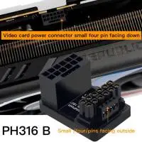 Адаптер Graphics Card PCIe 5.0, ATX3.0, 12VHPWR 600W Power Supply, Cable Adapter 12+4Pin Male To Female 180 Degree Turn Connectors - B - White
