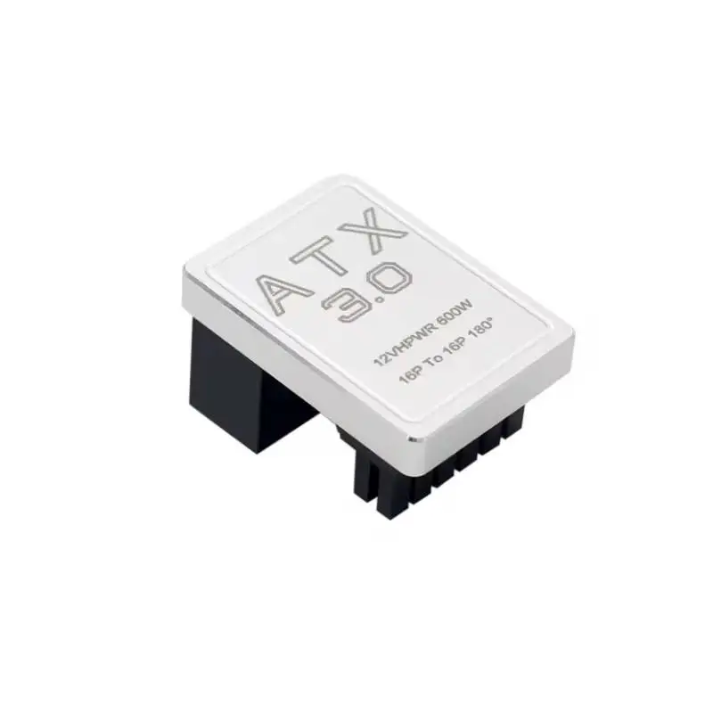 Адаптер Graphics Card PCIe 5.0, ATX3.0, 12VHPWR 600W Power Supply, Cable Adapter 12+4Pin Male To Female 180 Degree Turn Connectors - А - White