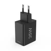 HAMA Мини Зарядно 35 W, 1x USB-C PD, 3x USB-A, Черно