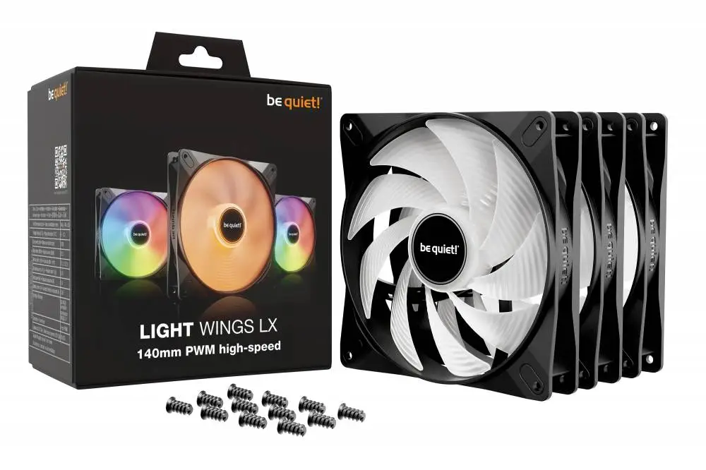 Вентилатори be quiet! LIGHT WINGS LX 140mm PWM high-speed Triple-Pack Fan Pack 3-in-1 - BL130