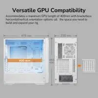 Кутия Cougar UNIFACE RGB Mid-Tower Case White - CGR-5C78W-RGB