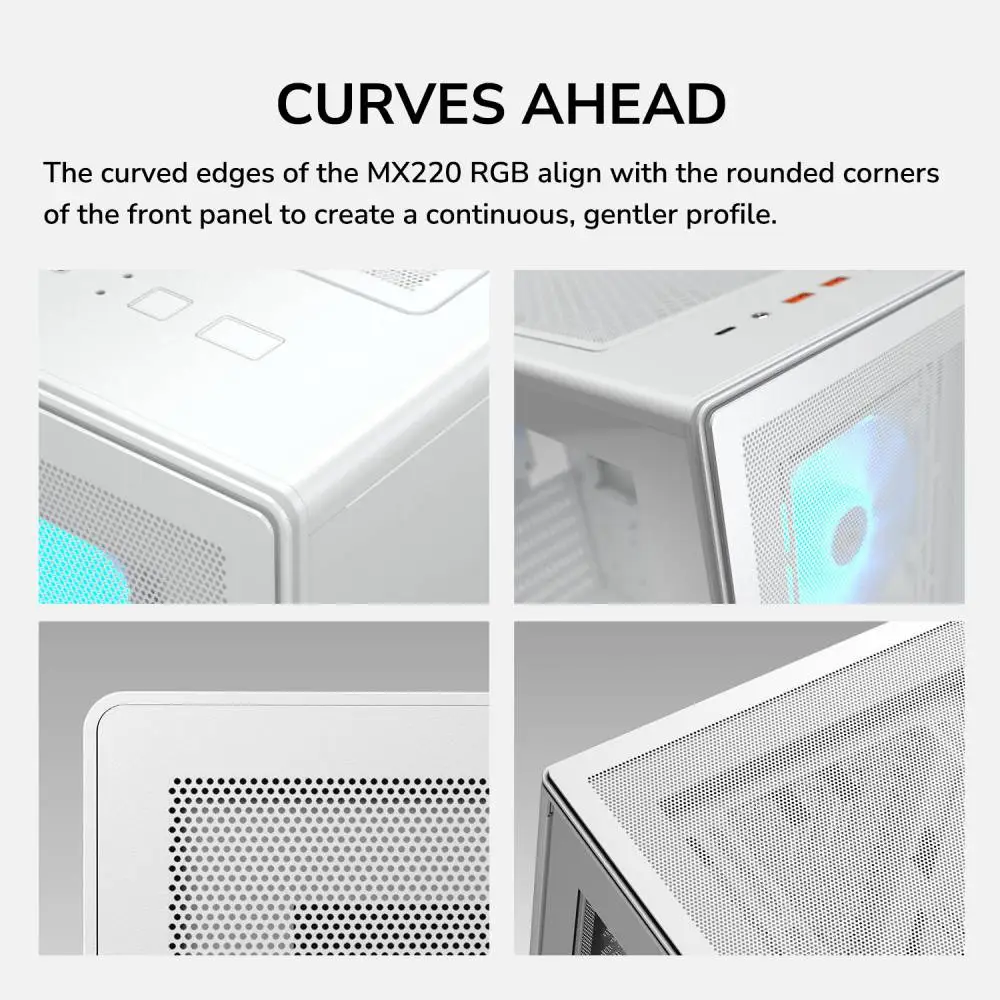 Кутия Cougar MX220 RGB White Mid-Tower Case - CGR-2AC8W-RGB
