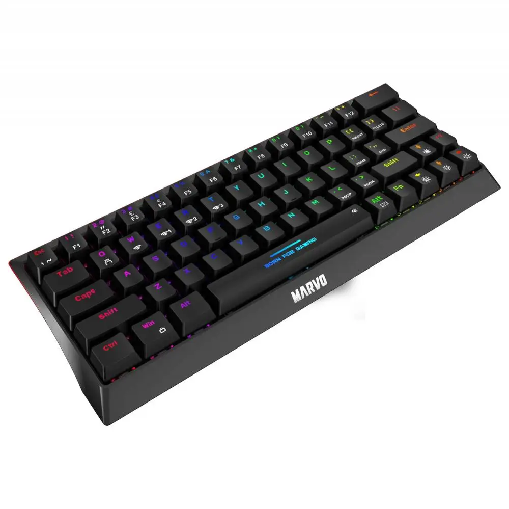 Геймърска mehani`na клавиатура Marvo Hecate 61WR Black - KG962W-R - Bluetooth 5.0, 63 keys
