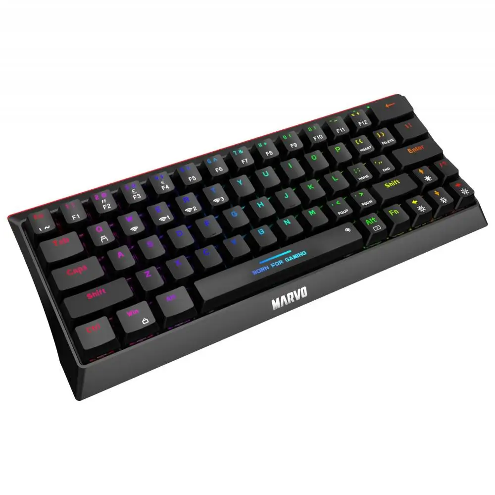 Геймърска mehani`na клавиатура Marvo Hecate 61WR Black - KG962W-R - Bluetooth 5.0, 63 keys