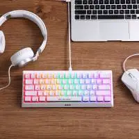 Геймърска клавиатура Marvo Hecate 61R WH - KG962G White - RED switches, RGB
