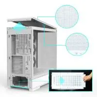 Zalman кутия Case ATX - P50 DS White - Digital Display, Addressable RGB