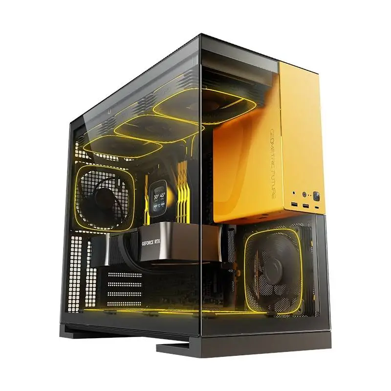 Кутия Geometric Future Model 5 Black/Yellow Case EATX - 1AM5WKBY00100