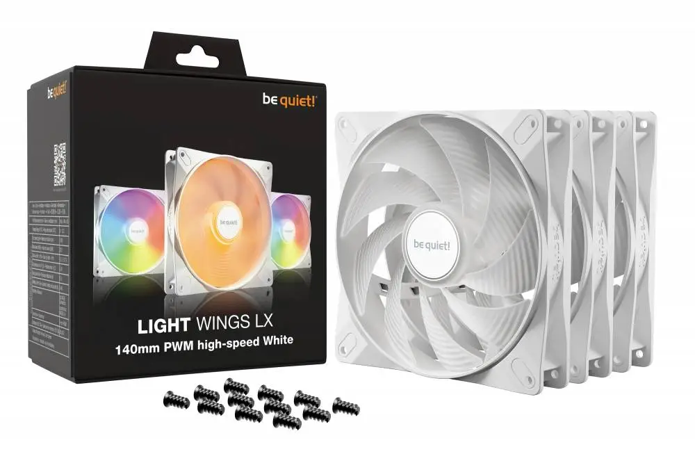 Вентилатори be quiet!  LIGHT WINGS LX 140mm PWM high-speed White Triple-Pack Fan Pack 3-in-1 - BL131