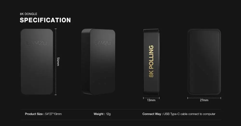 Lamzu приемник за мишка 8K DONGLE - Black