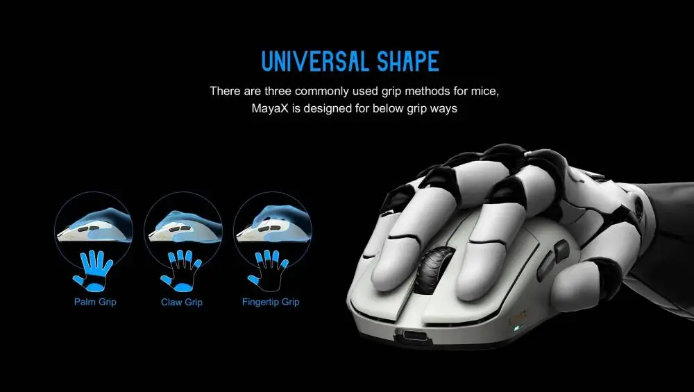 Геймърска мишка Lamzu MAYA X 8K - Wireless Gaming Mouse - Cloud Grey