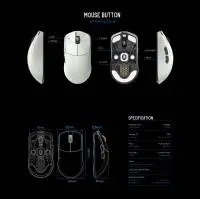 Геймърска мишка Lamzu MAYA X 8K - Wireless Gaming Mouse - Purple Shadow