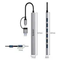 Orico хъб HUB USB-C/USB-A 7 port - USB3.0 x 1, USB2.0 x 6 - YSA2-U3-GY