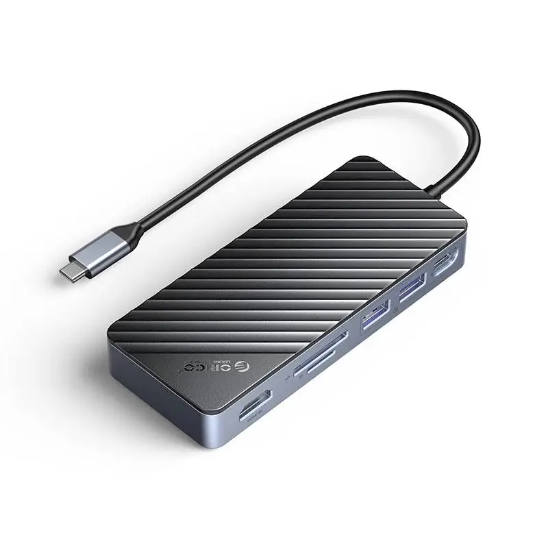 Orico докинг станция Portable Docking station M.2 SATA/NVMe - HDMI, USB3.2-A x 2, USB-C (10Gbps) x 1,USB-C (PD100W), SD/TF - OM28P-G2-BK