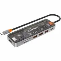 USB Hub CANYON DS-13, 7 ports, USB-C PD charging, 100W, 1 x 4K Ultra HD ports