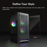 Кутия COUGAR DUOFACE RGB Mid-Tower Case Black - CGR-5ZD1B-RGB