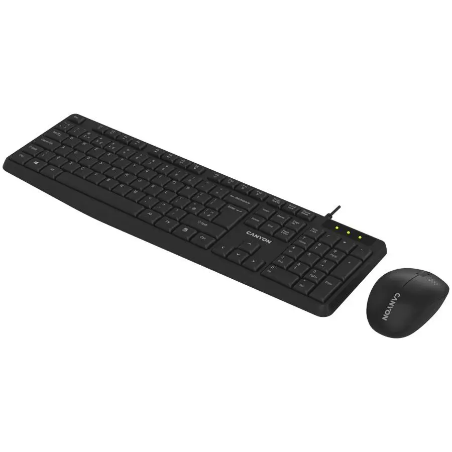 Клавиатура с мишка CANYON SET-W01 Keyboard+Mouse Wireless Black EN/BG