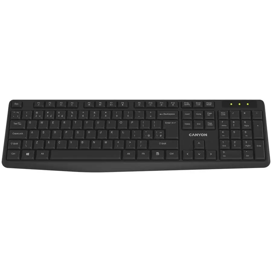 Клавиатура CANYON keyboard KB-W01 Wireless Black EN/BG