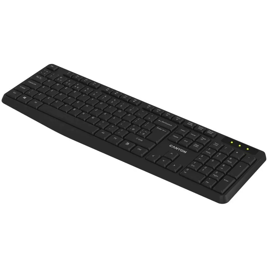 Клавиатура CANYON keyboard KB-W01 Wireless Black EN/BG