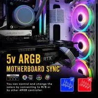 Вентилатори EZDIY-FAB Moonlight White RGB PWM 120mm - 5 Pack