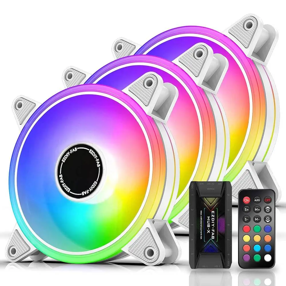 Вентилатори EZDIY-FAB Moonlight White RGB PWM 120mm - 3 Pack