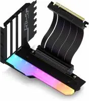 Брекет за вертикален монтаж на GPU EZDIY-FAB RGB PCIe 4.0 Riser Cable 90&deg; Black