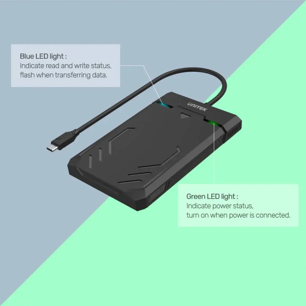 Unitek кутия за диск Storage Case - DiskGuard Raiden 2.5 inch USB-C - Y-3036A