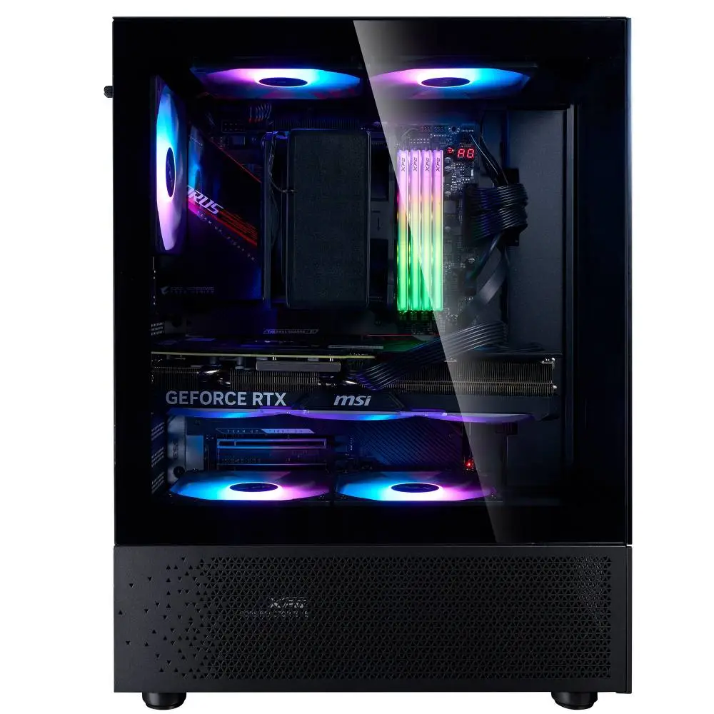 Кутия ADATA INVADER X MINI Black Mid-Tower Case, 5 x 120 mm ARGB Fans