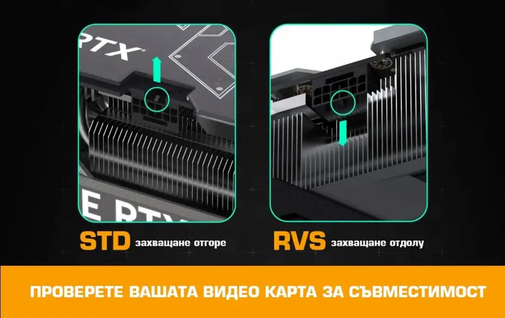 EZDIY-FAB адаптер за видеокарта 12VHPWR 600W - RVS 180&deg; Black