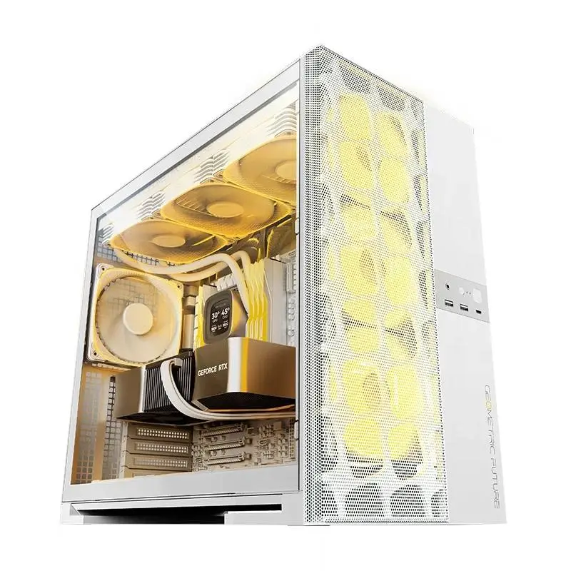 Кутия Geometric Future Model 5 Vent White Case EATX - 5 x 140 mm aRGB fans included