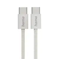 HAMA Кабел за зареждане "Fabric", USB-C - USB-C, 1 m, Nylon, сив