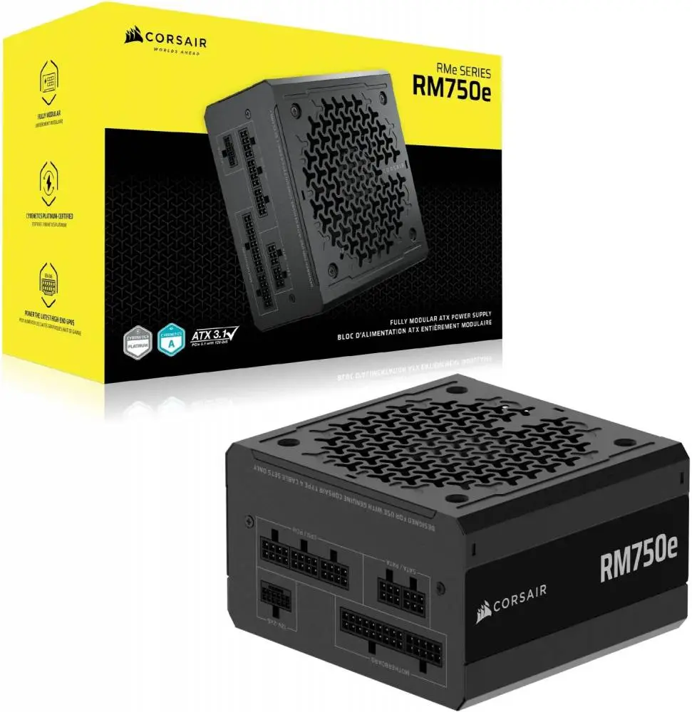 Захранване Corsair RMe RM750e 2025 750W 80 Plus Gold ATX 3.1 PCIe 5.1 Fully Modular PSU - CP-9020295-EU 