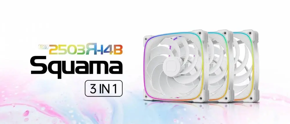 Вентилатори Geometric Future Squama 2503RW-14 White Reversed 140mm Fan Pack 3-in-1
