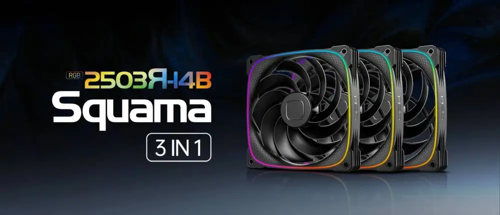 Вентилатори Geometric Future Squama 2503RB-14 Black Reversed 140mm Fan Pack 3-in-1