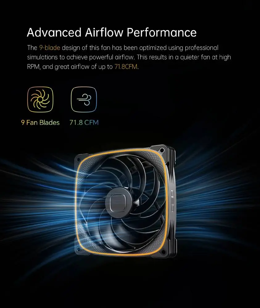 Вентилатори Geometric Future Squama 2503RB-14 Black Reversed 140mm Fan Pack 3-in-1