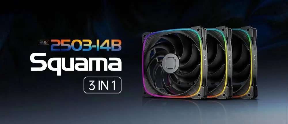 Вентилатори Geometric Future Squama 2503B-14 Black 140mm Fan Pack 3-in-1 