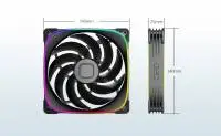 Вентилатори Geometric Future Squama 2503B-14 Black 140mm Fan Pack 3-in-1 
