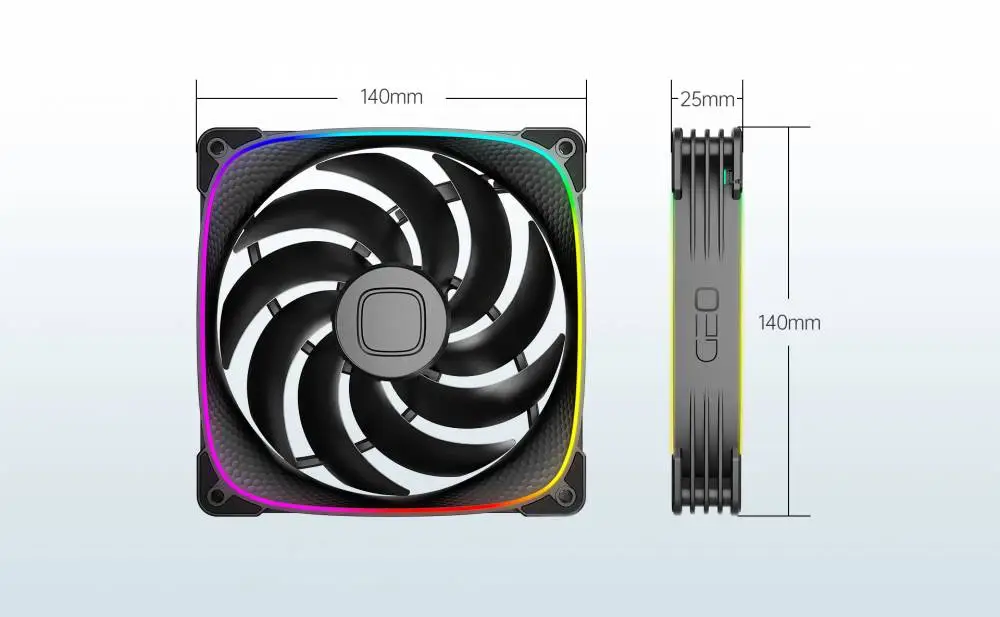 Вентилатори Geometric Future Squama 2503B-14 Black 140mm Fan Pack 3-in-1 