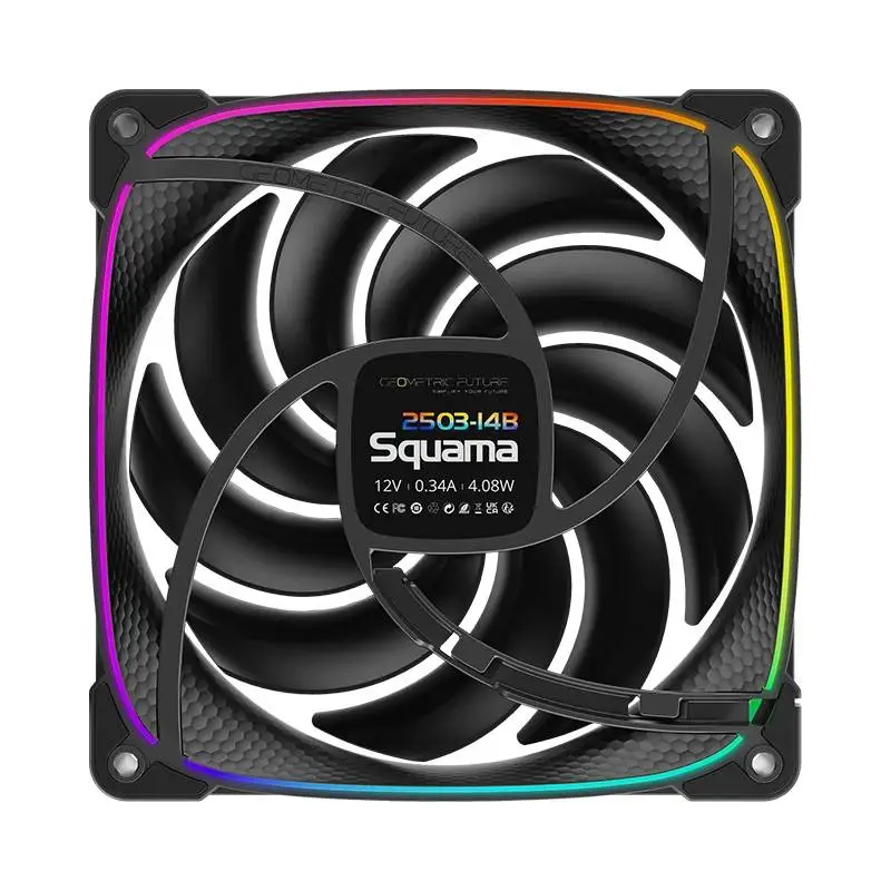 Вентилатор Geometric Future Squama 2503B-14, 140mm, ARGB, Black