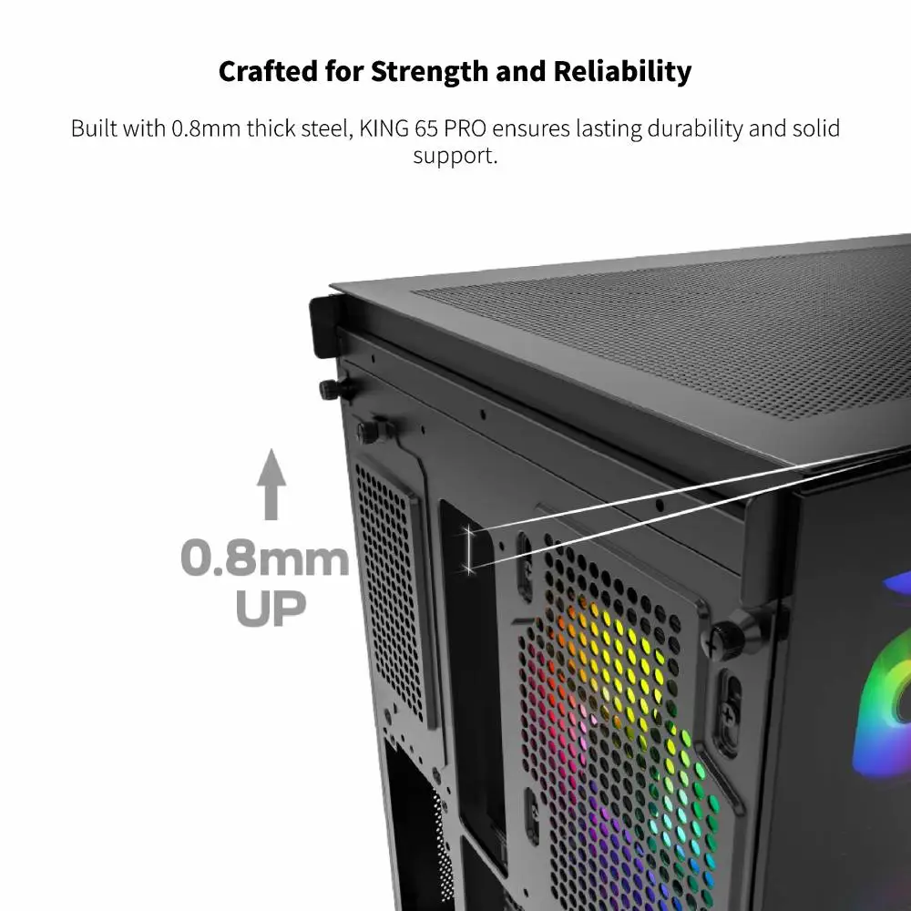 Кутия Montech KING 65 Pro Mid-tower Case ARGB Black