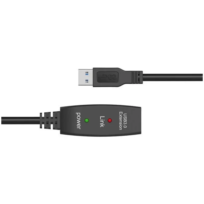 VCom Кабел удължение USB 3.0 AM / AF Active Extension Cable 5M Black - CU827A-5.0m