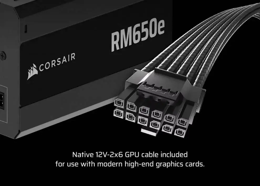 Захранване Corsair RMe RM650e 2025 (650W) 80 Plus Gold ATX 3.1, PCI 5.1 Fully Modular PSU - CP-9020302-EU