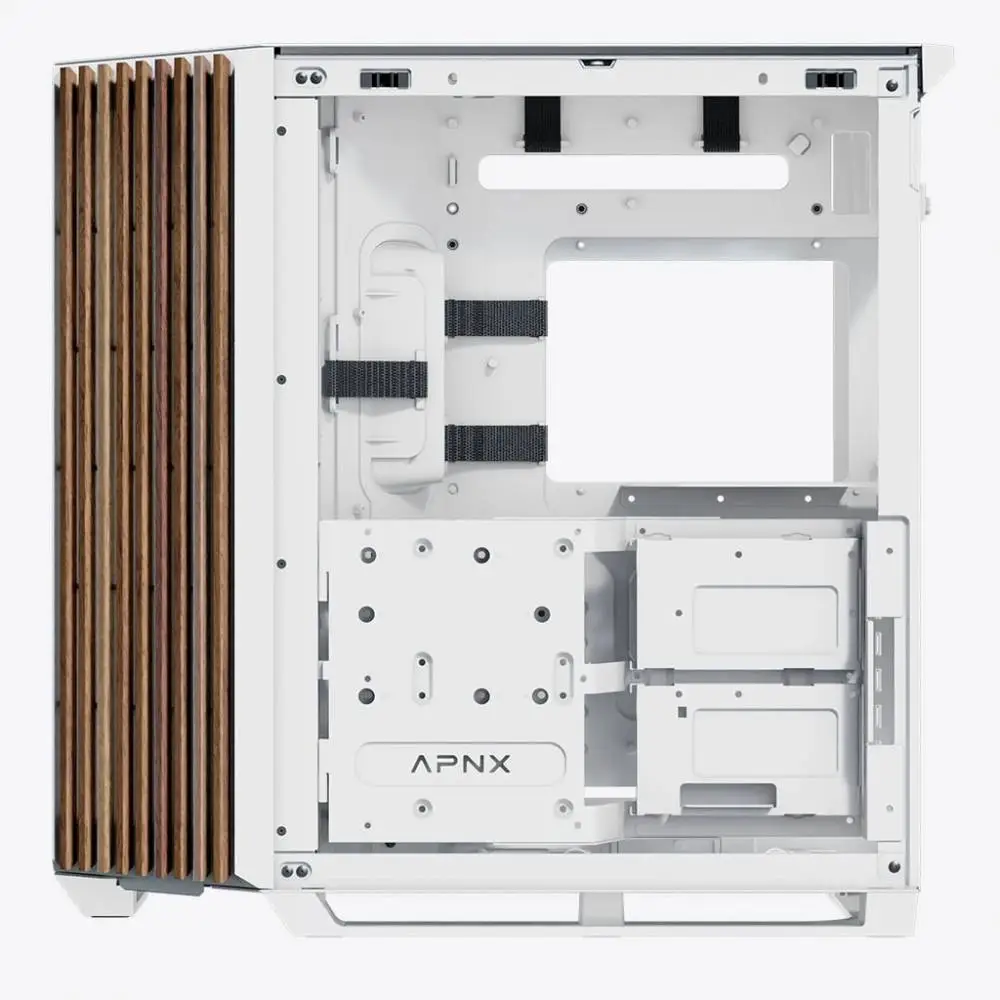 Кутия APNX V1-W - Wood White Case ATX