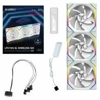 Вентилатори 3бр Lian Li UNI FAN SL Wireless ARGB PWM Reverse Blade - 120 mm Бели + Контролер